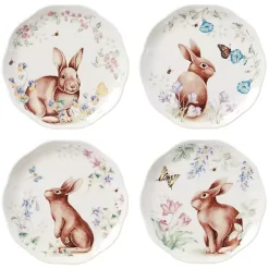 Easter Decorations>Kirklands Home Bunny Butterfly Appetizer Plates, Set of 4 Multi