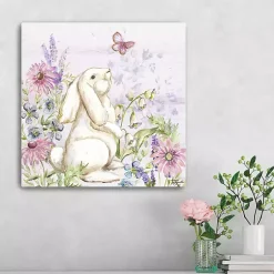 Easter Decorations>Kirklands Home Bunny Butterfly Trail I Canvas Art Print