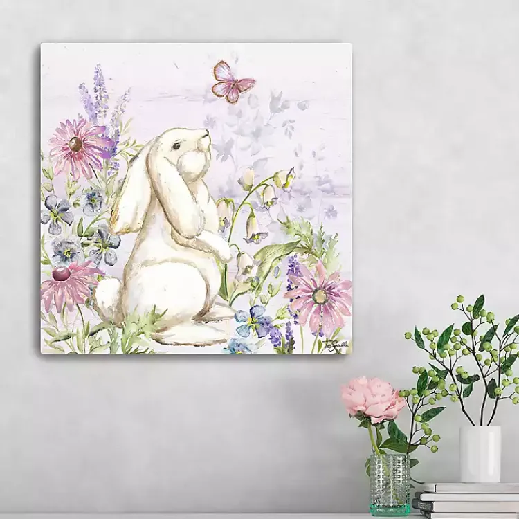 Easter Decorations>Kirklands Home Bunny Butterfly Trail I Canvas Art Print