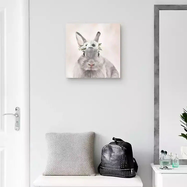 Easter Decorations>Kirklands Home Bunny Flower Crown Easter Canvas Wall Art