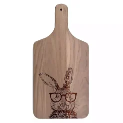 Easter Decorations>Kirklands Home Bunny Glasses Walnut Cutting Board Brown