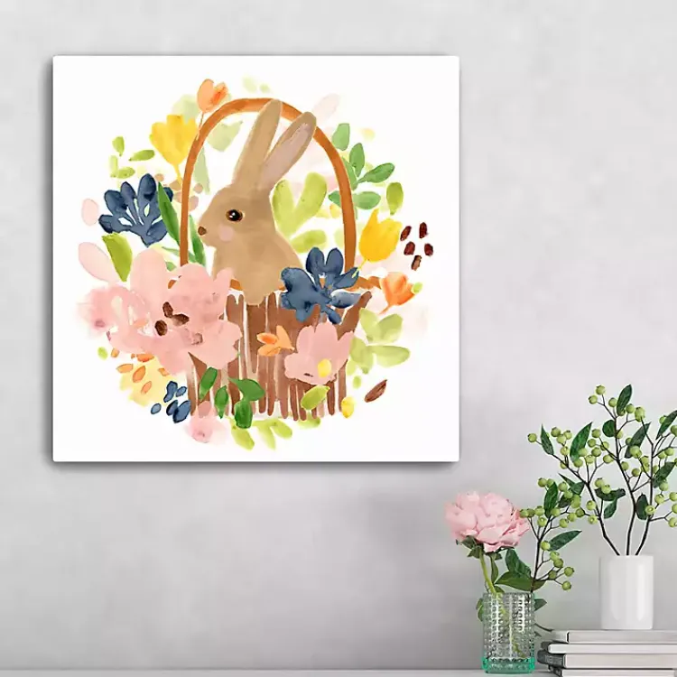 Easter Decorations>Kirklands Home Bunny Meadow Scene Canvas Art Print