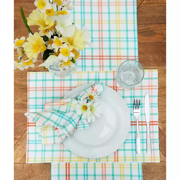 Easter Decorations>Kirklands Home Bunny Trail Plaid Napkins, Set of 6