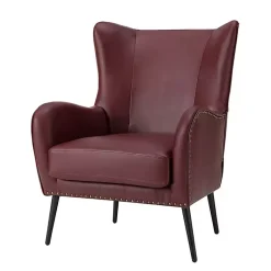 Kirklands Home Burgundy Faux Leather Accent Chair Red New