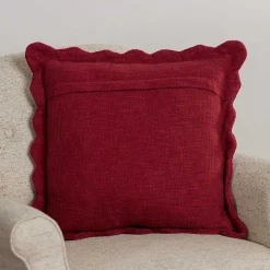 Pillows>Kirklands Home Burgundy Juna Scalloped Pillow Red