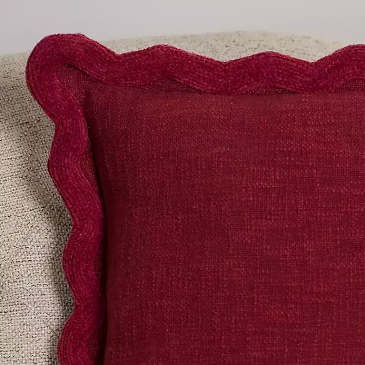 Pillows>Kirklands Home Burgundy Juna Scalloped Pillow Red