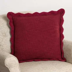 Pillows>Kirklands Home Burgundy Juna Scalloped Pillow, 22 in. Red