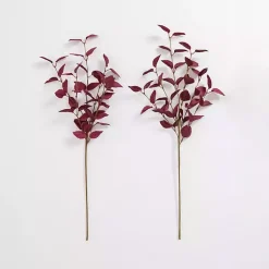 Stems & Bouquets>Kirklands Home Burgundy Leaves Stems, Set of 2 Red