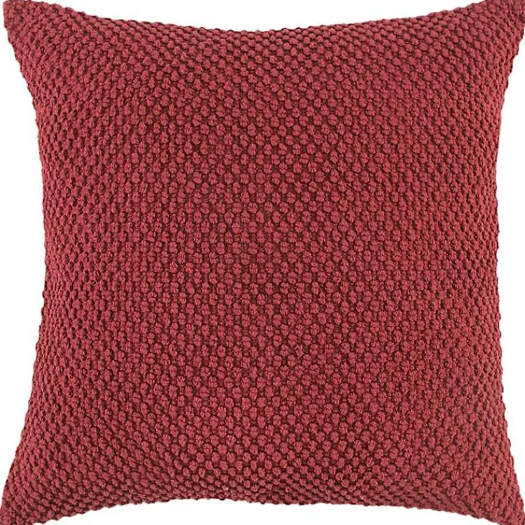 Pillows>Kirklands Home Burgundy Woven Nubby Pillow Red