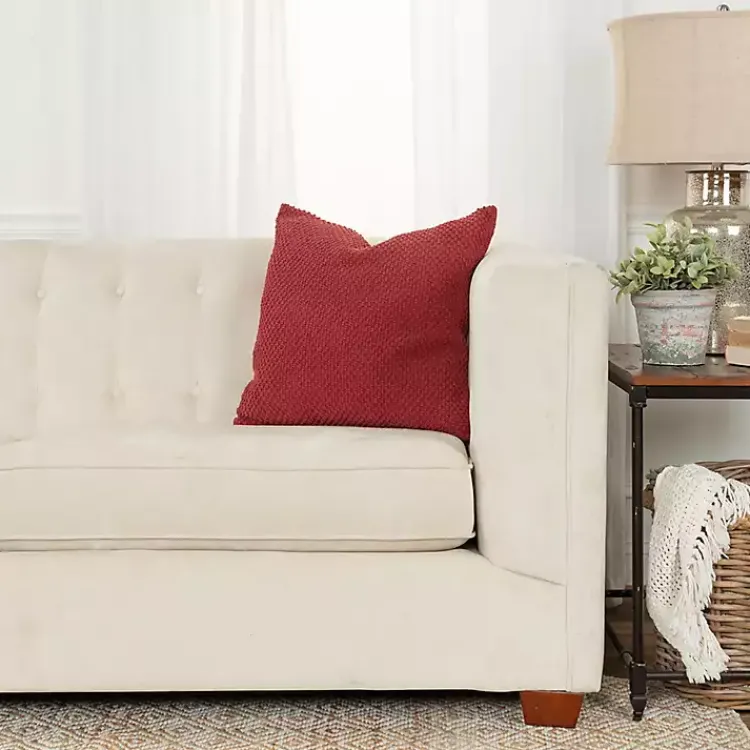 Pillows>Kirklands Home Burgundy Woven Nubby Pillow Red