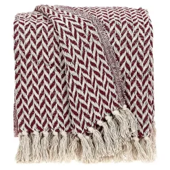 Blankets & Throws>Kirklands Home Burgundy Zig Zag Pattern Throw
