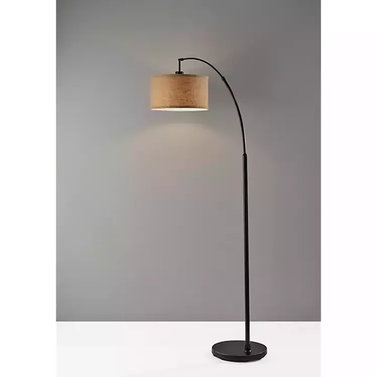 Kirklands Home Burlap Arc Floor Lamp Tan Hot