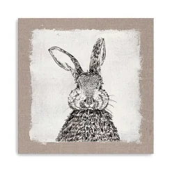 Easter Decorations>Kirklands Home Burlap Bunny Drawing Canvas Art Print