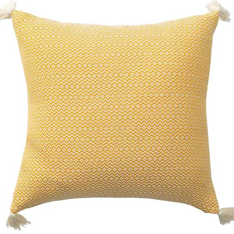 Pillows>Kirklands Home Buttercup Chevron Organic Cotton Throw Pillow Yellow