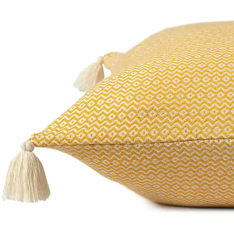 Pillows>Kirklands Home Buttercup Chevron Organic Cotton Throw Pillow Yellow