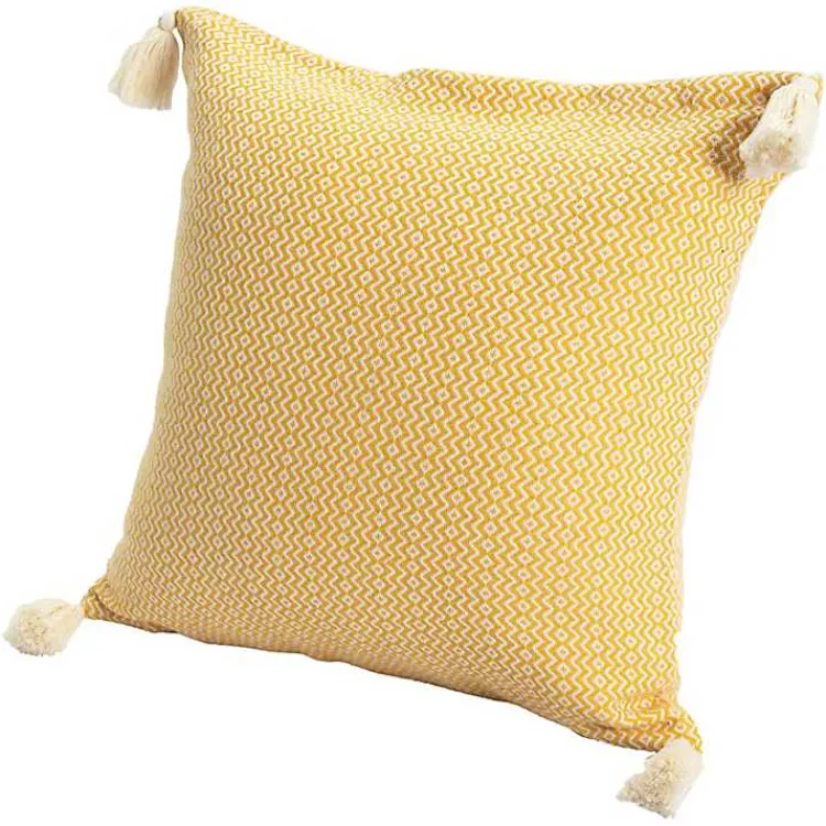 Pillows>Kirklands Home Buttercup Chevron Organic Cotton Throw Pillow Yellow
