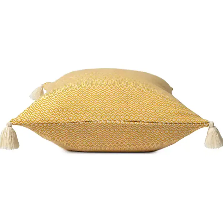 Pillows>Kirklands Home Buttercup Chevron Organic Cotton Throw Pillow Yellow