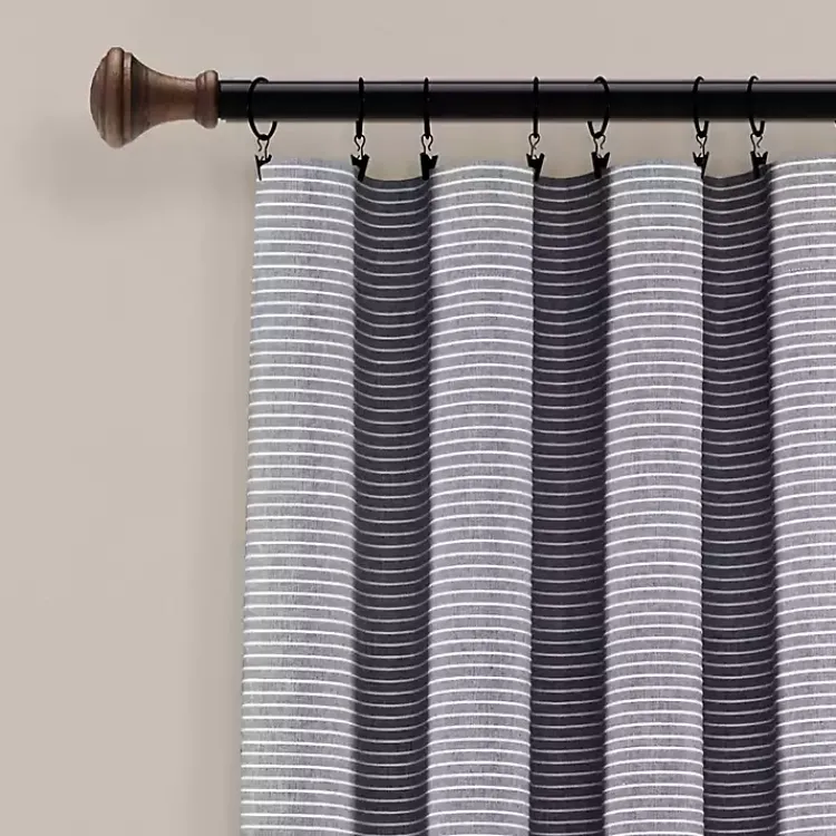 Kirklands Home Buttons and Stripes Curtain Panel Set, 84 in. Gray Clearance