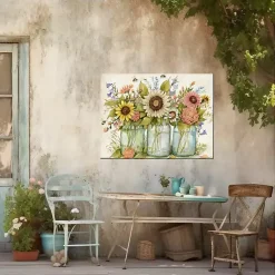 Kirklands Home Buzzing Bouquets Outdoor Canvas Art Print Multi Best