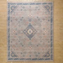 Kirklands Home Bylas Navy Medallion Area Rug, 8x10 Blue Clearance