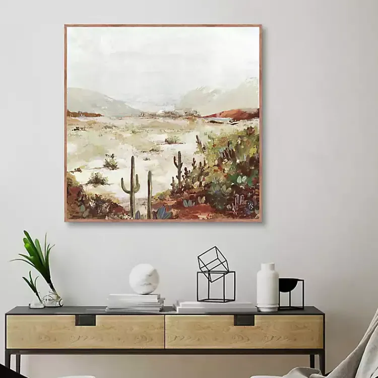 Kirklands Home Cactus Canyon Western Framed Canvas Art Discount