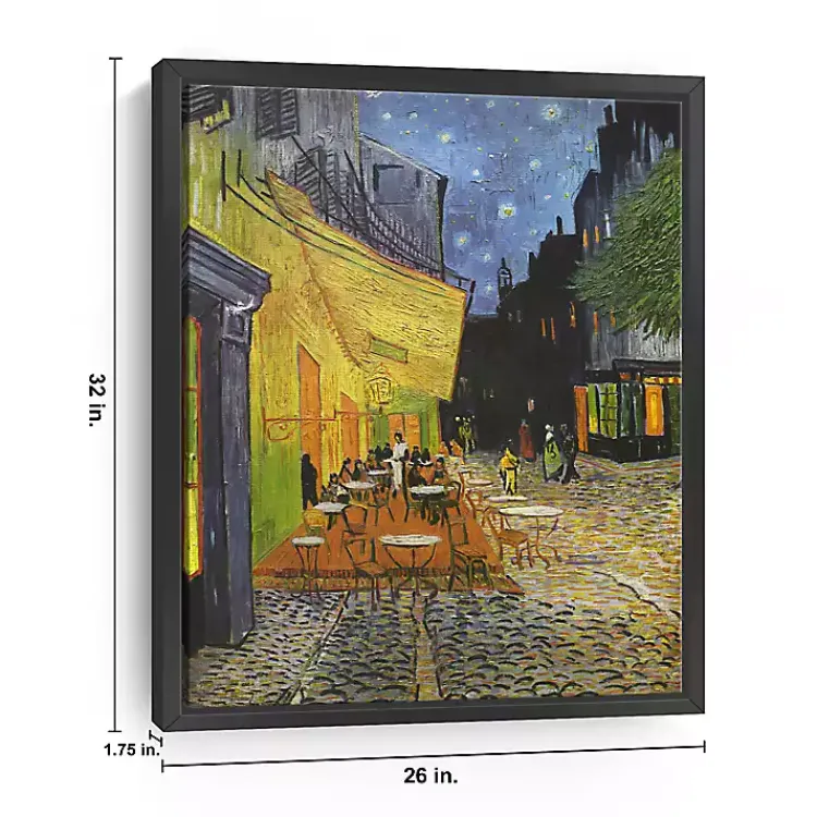 Kirklands Home Cafe Terrace at Night Framed Canvas Art Print Online