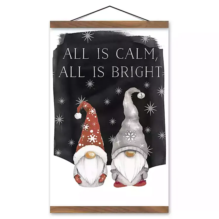 Christmas Art & Wall Decor>Kirklands Home Calm and Bright Christmas Gnomes Hanging Art Print