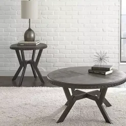 Kirklands Home Calvert Round Coffee Table Gray Sale