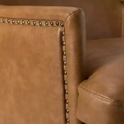 Kirklands Home Camel Faux Leather Ophelia Accent Chair Tan Online