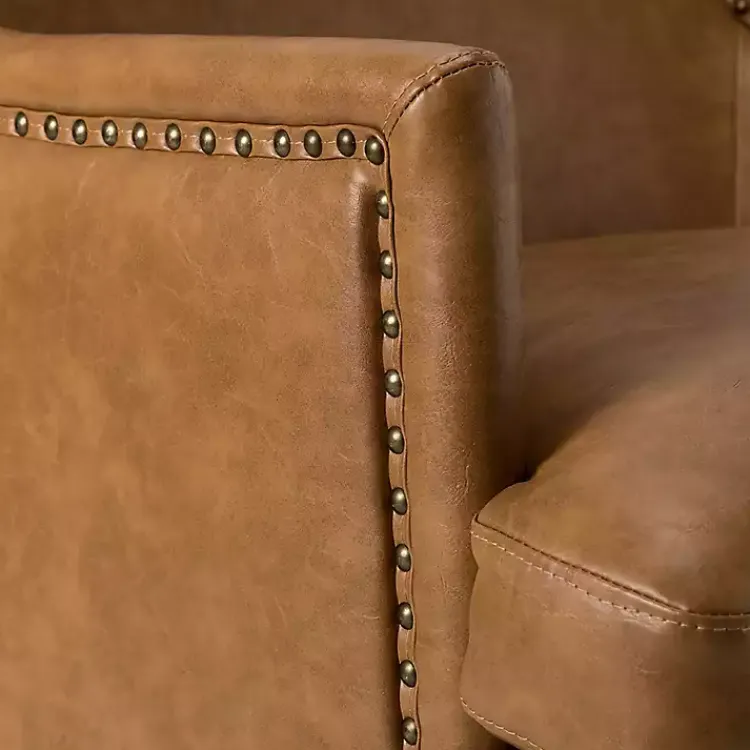 Kirklands Home Camel Faux Leather Ophelia Accent Chair Tan Online