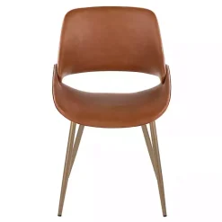 Kirklands Home Camel Faux Leather Scooped Accent Chairs, Set of 2 Brown Hot