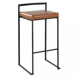 Kirklands Home Camel Faux Leather Stackable Bar Stools, Set of 2 Tan