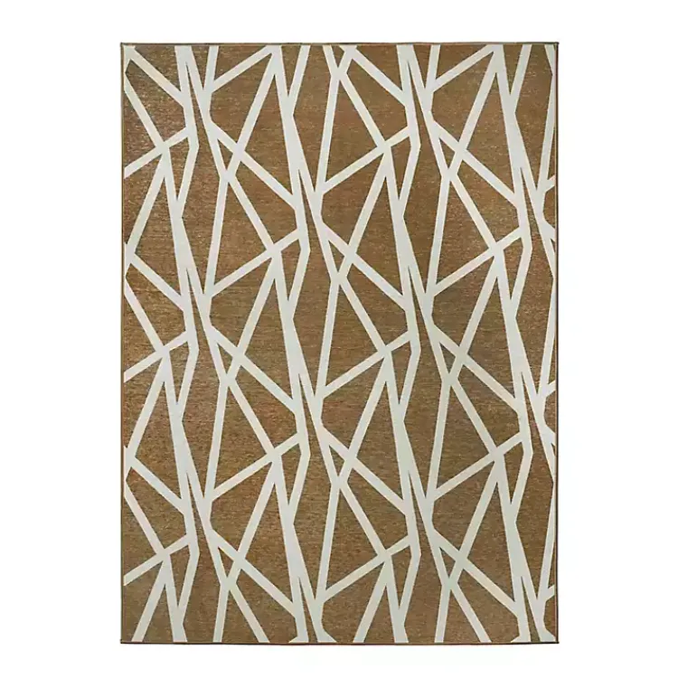 Kirklands Home Camel Intersections Washable Area Rug, 5x7 Outlet