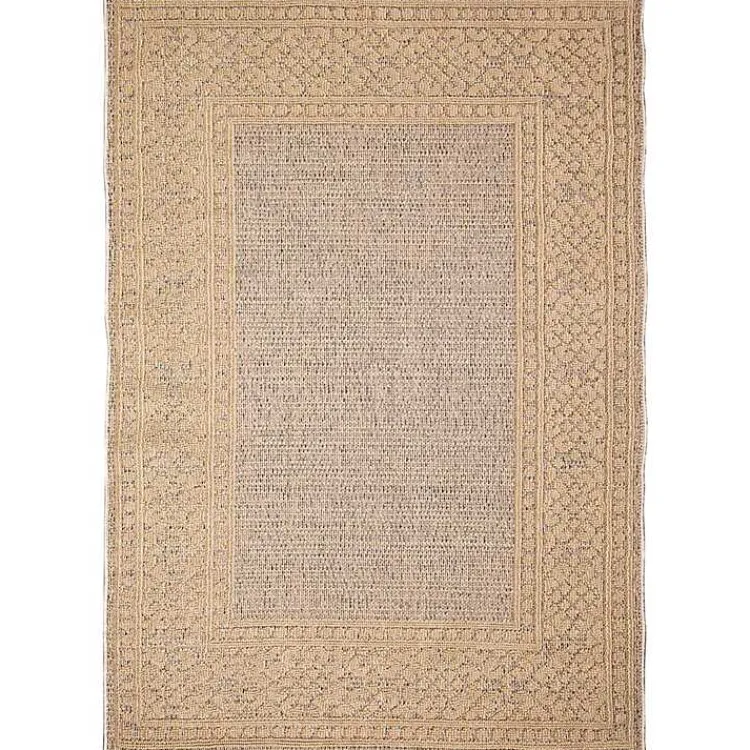 Kirklands Home Camel Leopard Border Outdoor Area Rug, 5x7 Tan Best