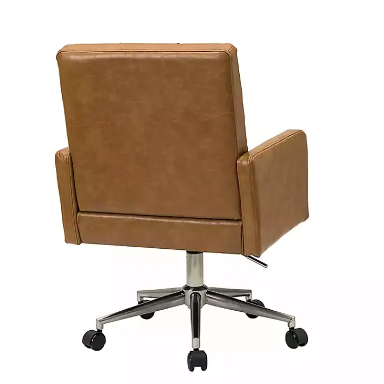Kirklands Home Camel Tufted Faux Leather Swivel Office Chair Tan Online