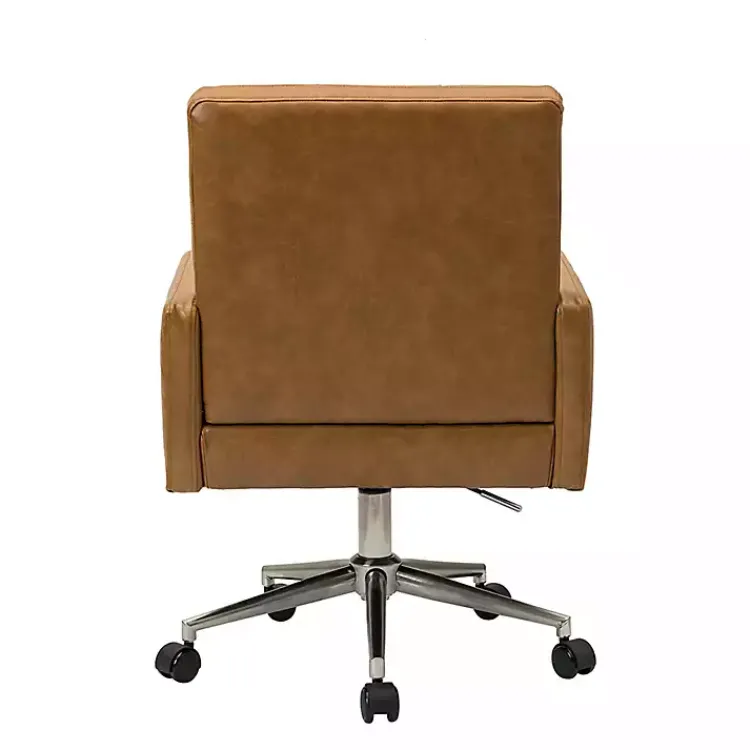 Kirklands Home Camel Tufted Faux Leather Swivel Office Chair Tan Online