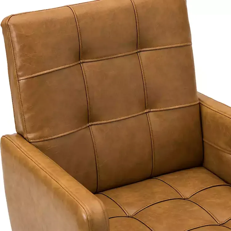 Kirklands Home Camel Tufted Faux Leather Swivel Office Chair Tan Online