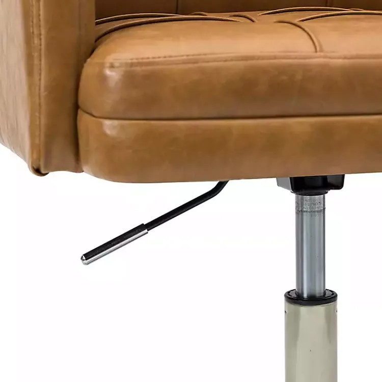 Kirklands Home Camel Tufted Faux Leather Swivel Office Chair Tan Online