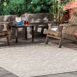 Kirklands Home Cammie Gray Moroccan Geometric Outdoor Rug, 5x8 Online