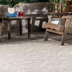 Kirklands Home Cammie Gray Moroccan Geometric Outdoor Rug, 8x10 Outlet
