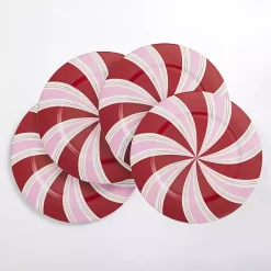 Kirklands Home Candy Cane Christmas Chargers, Set of 4