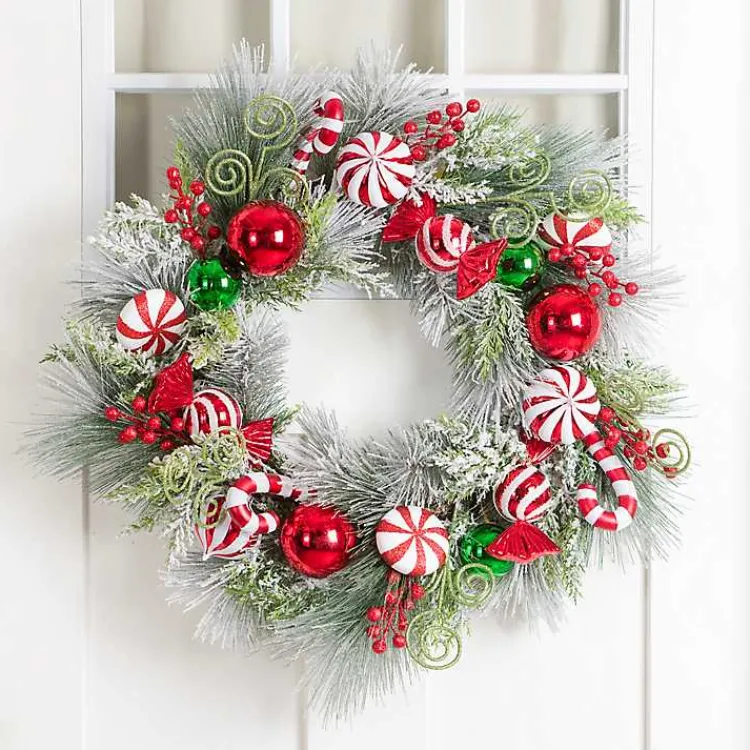 Wreaths>Kirklands Home Candy Cane Swirl Christmas Wreath