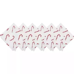 Christmas Dining & Entertaining>Kirklands Home Candy Cane Wishes Napkins, Set of 6