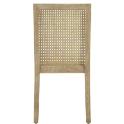 Kirklands Home Cane Back Upholstered Wood Dining Chairs, Set of 2 Tan Hot