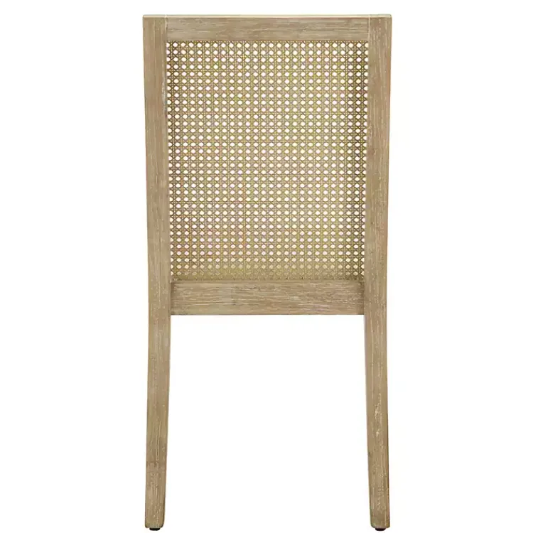 Kirklands Home Cane Back Upholstered Wood Dining Chairs, Set of 2 Tan Hot