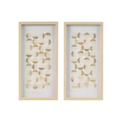 Kirklands Home Capiz Shells Emblem Framed Wall Plaques, Set of 2 Clearance