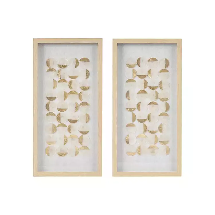 Kirklands Home Capiz Shells Emblem Framed Wall Plaques, Set of 2 Clearance