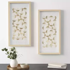 Kirklands Home Capiz Shells Emblem Framed Wall Plaques, Set of 2 Clearance