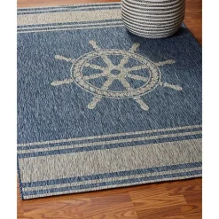 Kirklands Home Captiva Nautical Helm Outdoor Area Rug, 7x9 Outlet