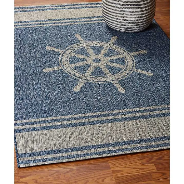 Kirklands Home Captiva Nautical Helm Outdoor Area Rug, 7x9 Outlet